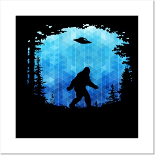 I Want To Believe (blue poly background) Posters and Art